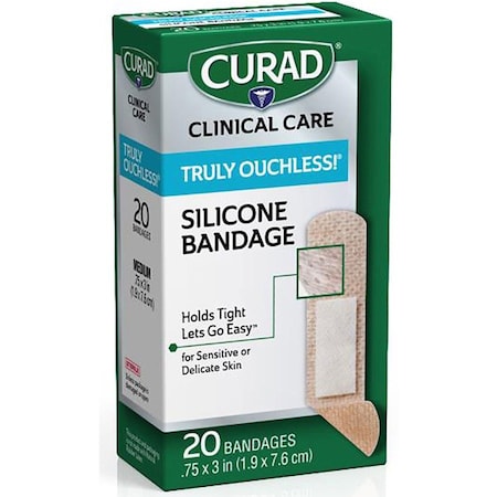 Bandages, Silicone, Self-Adhesive, 3/4x3, 20/BX, BG, PK20